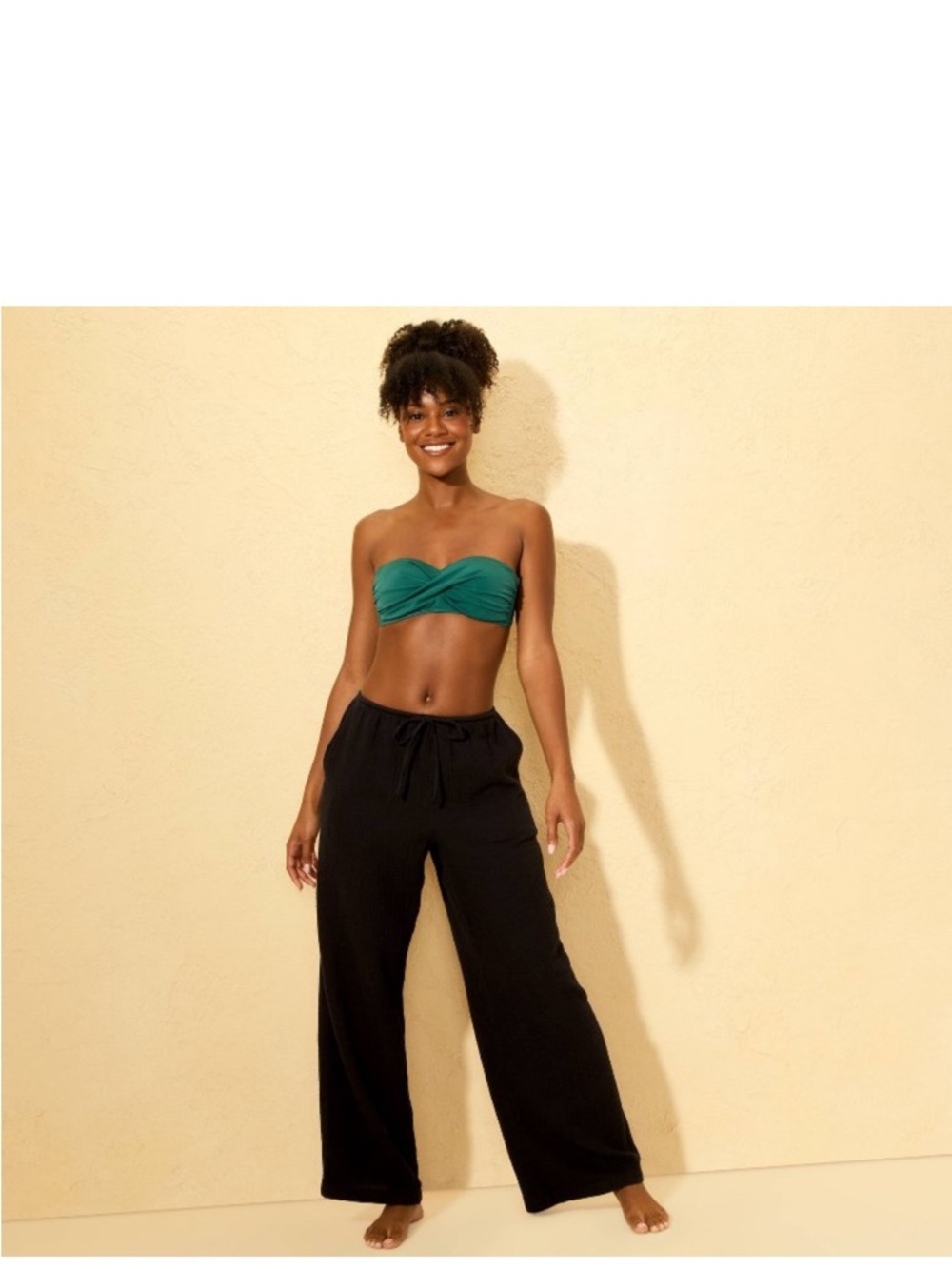 Shade & Shore Black Wide-Leg Drawstring Pants XL